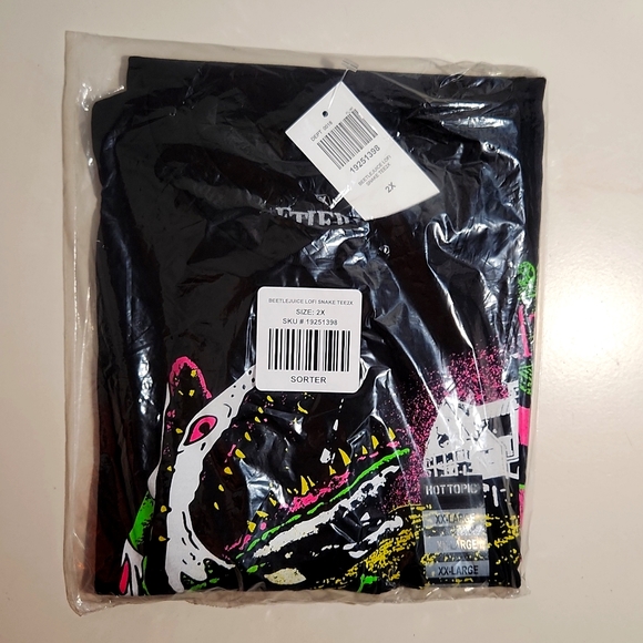 ❤️NWT VINTAGE HOT TOPIC BEETLEJUICE TEE GIANT SANDWORM - SIZE 2X - HALLOWEEN - Picture 3 of 11